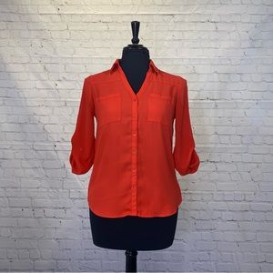Express Portofino red button up shirt, size small slim